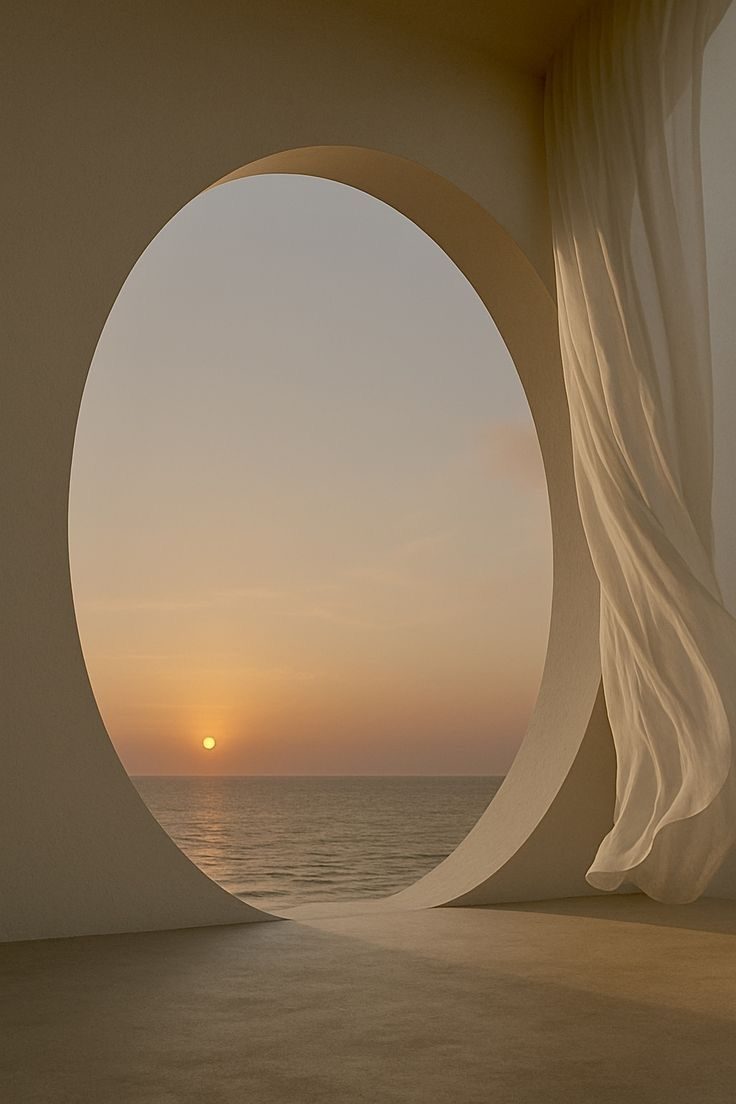 An archway overlooking the sea